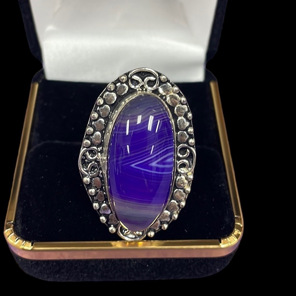Purple Agate Ring